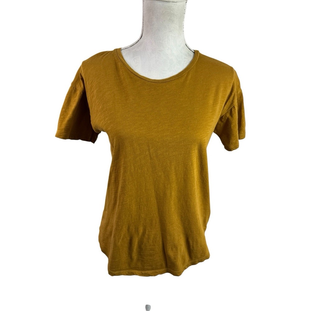 Madewell Women's S Slub Tee T-Shirt SS Gold EUC Cotton
